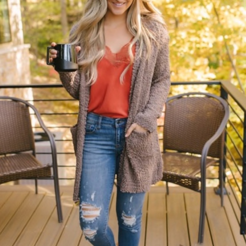SALE❣️Coffee Oversized Soft Cardigan - Picture 2 of 8